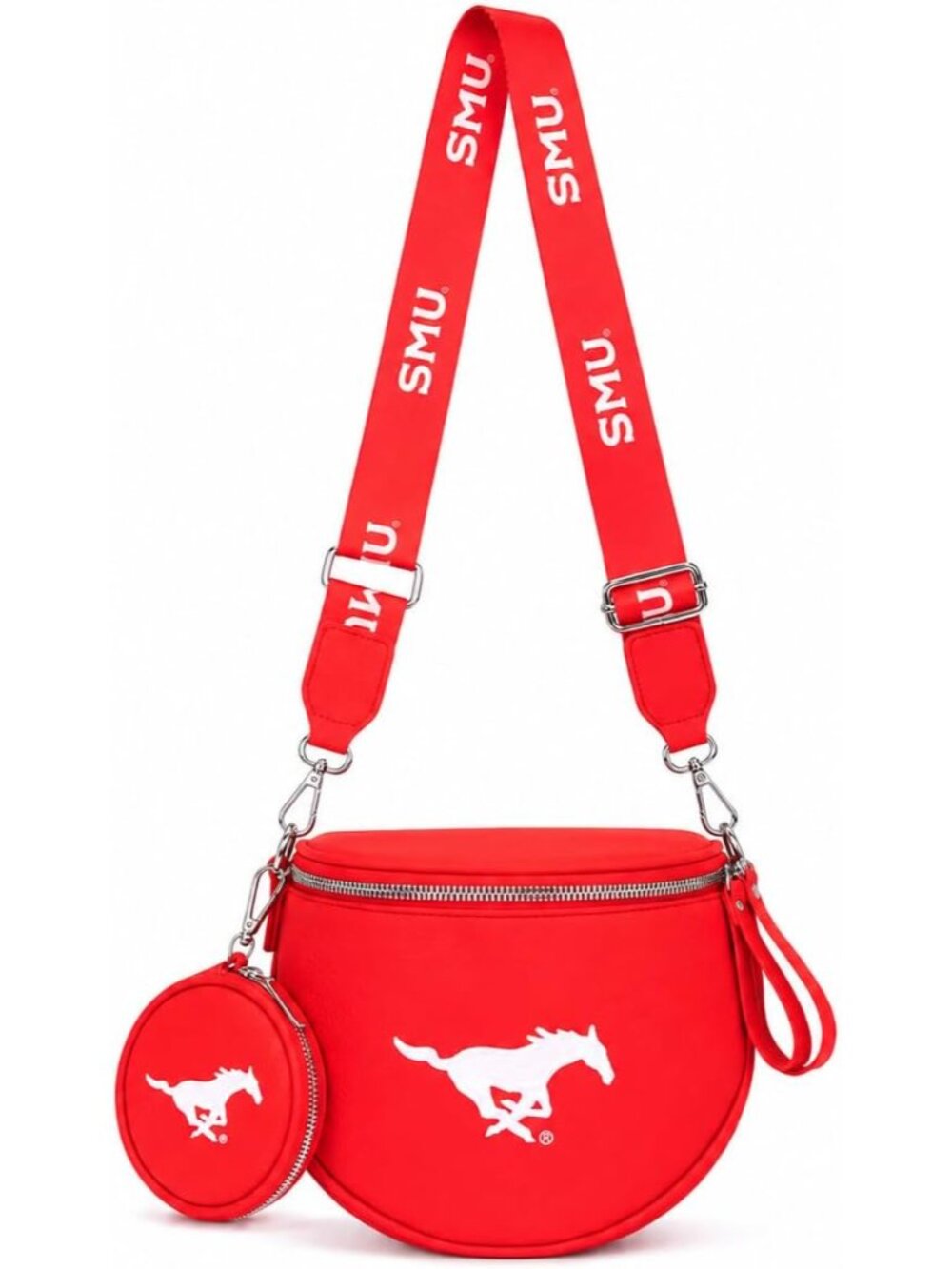 NCAA 2Pcs Crossbody Bags for Women Bum Bag, Leather Sling Purse with Adjustable